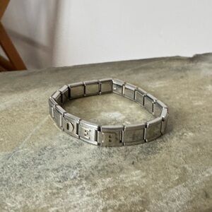 Silver Italian charm Bracelet with D, E, B letter charms